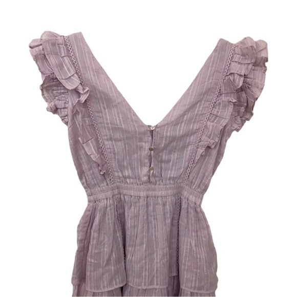 NWT House of Harlow 1960 Lavender Shimmer Ruffle Dress Size XS - Picture 3 of 10